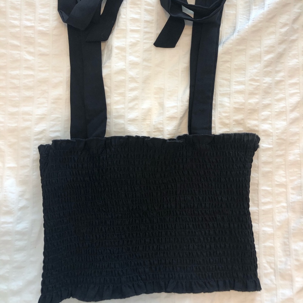 TIE UP BLACK TANK TOP
